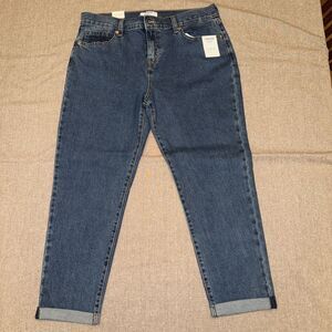 NEW Levis Denizen Boyfriend Fit Jeans Size 8 W29 Medium Wash Cuffed Mid Rise